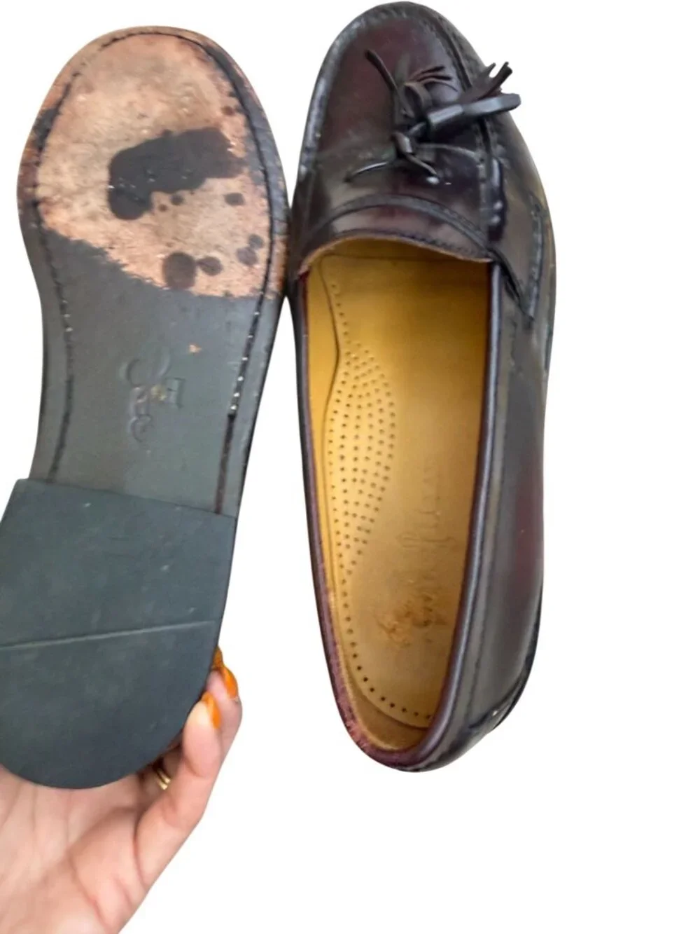 COLE HAAN Men’s Leather Tassle Loafers Shoes Size 8